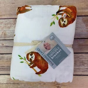 Sloth  Triple Layer Bamboo Swaddling Blankets (47"x47")